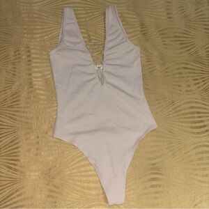 Wilfred Lace-Up Bodysuit in Nude